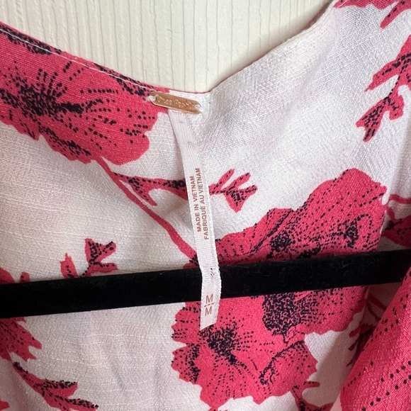 Free People French Quarter Print Wrap Pink Floral Mini Dress Size Medium - Picture 5 of 7